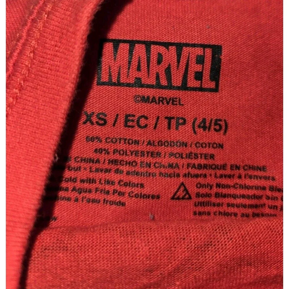 Boys Marvel Spiderman Long Sleeve T Shirt Red XS 4/5